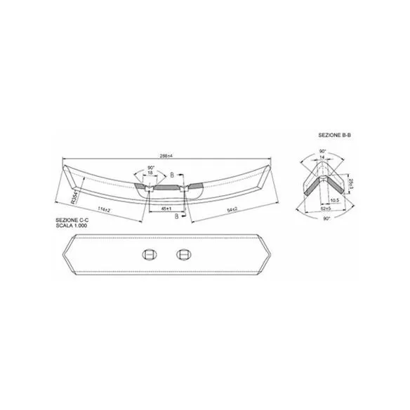 Redlica zęba sprężystego odwracalna 60x260x6-230364