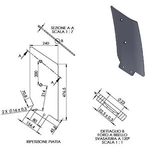 Osłona grządzieli typu MICHEL, wysoka prawa 15008-BI-CA