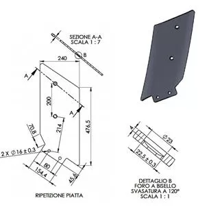 Osłona grządzieli typu MICHEL, wysoka lewa 15008-BD-CA