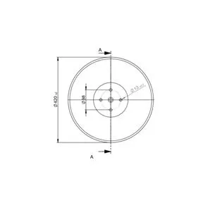 Talerz gładki GRUBER 420 mm, 4 otworowy, grubość 4 mm typ SKF