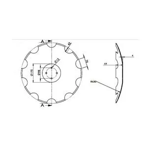 Talerz do agregatu talerzowego, zębaty 510 mm, 4 otworowy, grubość 4 mm, Kockerling910964