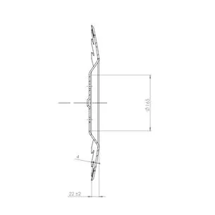 Talerz do brony drobnoząbkowany przegięty, 460 mm, 98x4 otwory, grubość 4 mm, UNIA ARES L