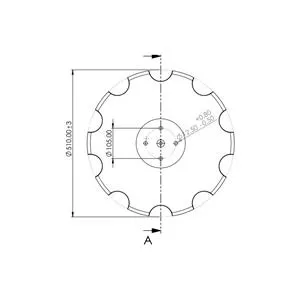 Talerz 510x5, 4x105x12,5 , zębaty, typ Lemken Heliodor nr oryginału 34910027-232090