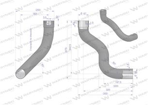Kolano rura łączeniowa tłumika AL171730. AL164071 WARYŃSKI