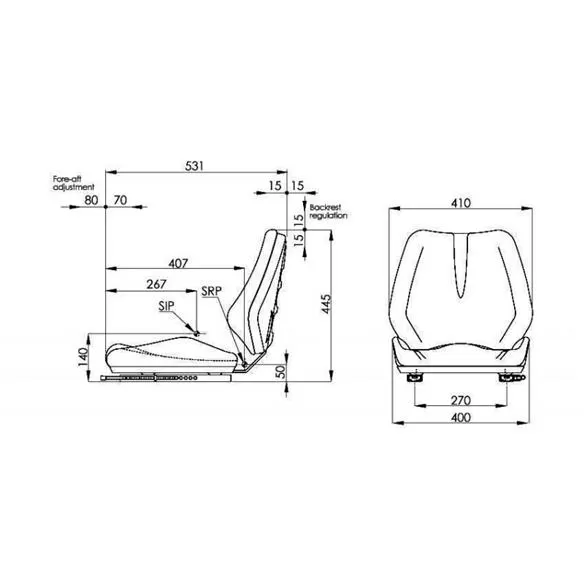 Fotel z amortyzacją mechaniczną AMA SEAT