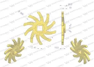 Tarcza sortująca prawa. 10 palców. 256 x 30 x 40.5 mm zastosowanie 08800823 Grimme WARYŃSKI