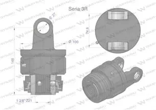 Sprzęgło jednokierunkowe prawe wału Seria 3R - 27x75 - 1 3/8 Z21 WARYŃSKI