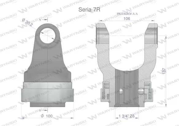 Widłak z pierścieniem 1 3/4 Z6 - 30X106 Seria 7R CE2020 Waryński