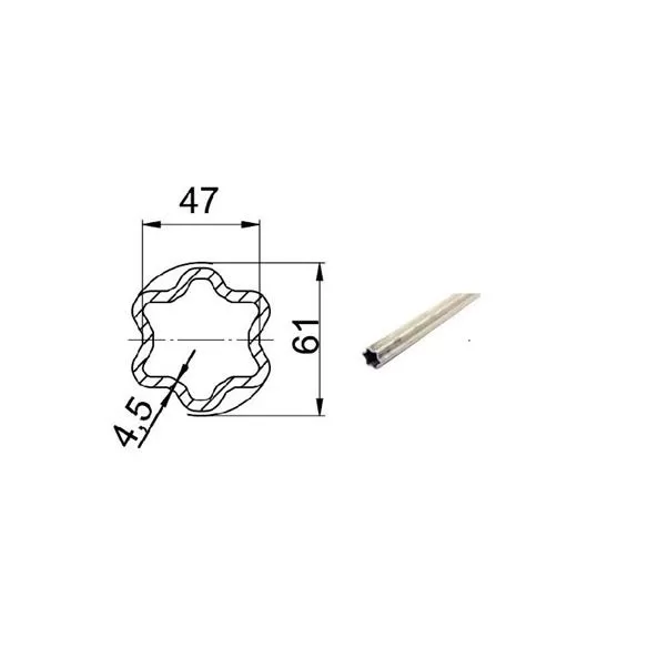 Rura zewnętrzna L3000, profil gwiazdka, S5, W2500, G8