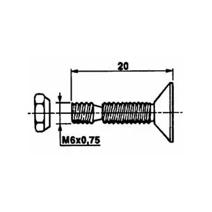Śruba z nakrętką M6X20 do łączenia pasów z płytkami mocującymi-228783