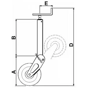 Stopa podporowa z kołem SIMOL M214 300 mm, 1000 kg