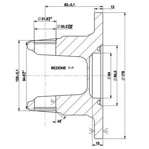 Widłak kołnierzowy kat. 6 sprzęgła ciernego FR3 (180 mm) na krzyżak 30,2x92