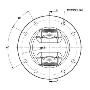 Widłak kołnierzowy kat. 6 sprzęgła ciernego FR4 (200 mm) na krzyżak 30,2x92