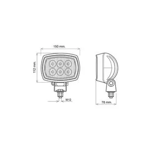 Światło robocze LED 9-56V 18W 600lm IP66