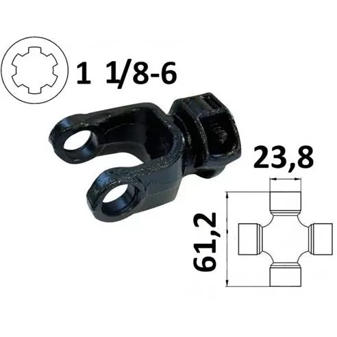 Widłak ciągnikowy 1 1/8-6, na krzyżak 23,8x61,2mm,