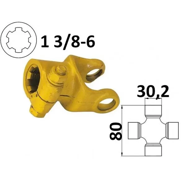 Widłak ciągnikowy 1 3/8-6, na krzyżak 30,2x80 mm-229688