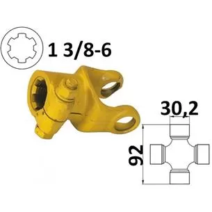 Widłak ciągnikowy 1 3/8-6, na krzyżak 30,2x92 mm