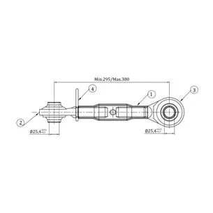 Łącznik centralny kat. 2 27x3 długość rury 180 mm dł 298-380 mm