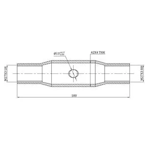 Łącznik centralny kat. 1, 27x3 długość rury 180 mm, dł,295-375 mm