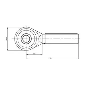 Łącznik centralny kat. 2 36x3 420-580MM, tuba 295 mm, z główką kulową dwustronnie BASIC