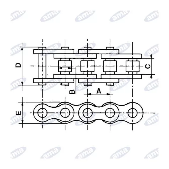 Łańcuch rolkowy Ecoplus 10B-1 UNI 5/8