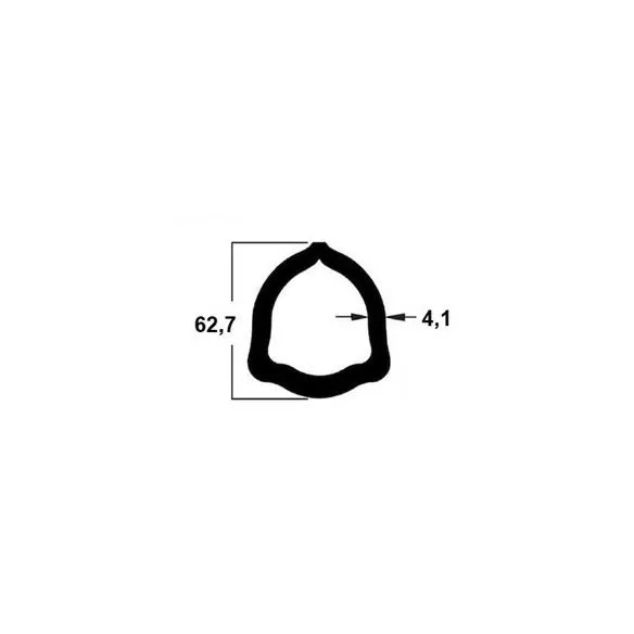 Rura 1m, profil trójkątny, 62,7 mm pasuje do rury teflonowanej