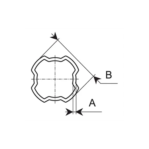 Rura profilowa czworokątna SFT Bondioli & Pavesi zewnętrzna S2, 45,6x2,75, L1000 mm