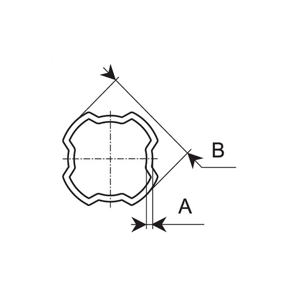 Rura profilowa czworokątna SFT Bondioli & Pavesi wewnętrzna H8,S9, 58,5 x 4,5 mm, L2000 mm-272888