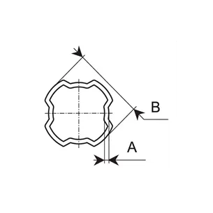 Rura profilowa czworokątna SFT Bondioli & Pavesi wewnętrzna S0, 61,7 x 5,7 mm, L1500 mm-232731