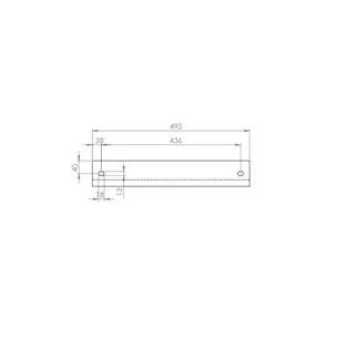 Nóż wału uprawowego 492x80x8 mm, średnica otworu 18mm, jednostronny, ostrze 2mm