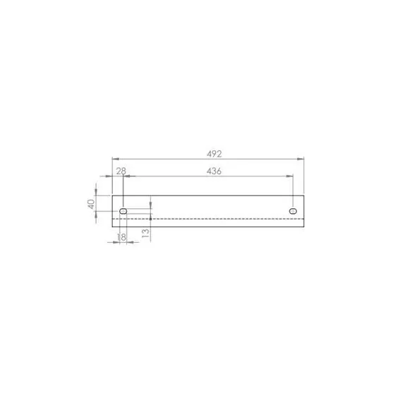 Nóż wału uprawowego 492x80x8 mm, średnica otworu 18mm, jednostronny, ostrze 2mm