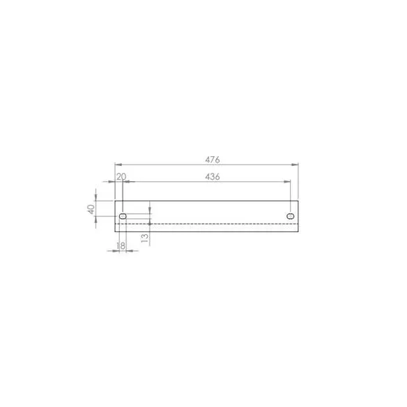 Nóz wału uprawowego 476x80x8 mm, średnica otworu 18mm, jednostronny, ostrze 1mm