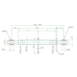 Łącznik centralny kat. 3, 40x3 długość rury 400mm, dł,552-830 mm