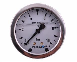 Manometr glicerynowy M63 0-10 bar tylne przyłącze G1/4" POLMO