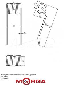 Palec przyczepa samozbierająca T-050 5307070590 Opalenica malowane proszkowo MORGA 210300M
