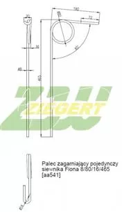 Palec sprężysty zagarniający siewnika Fiona fi-8 mm