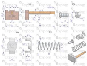 Komplet szczotek rozrusznika MS399EX, 1447834M91 Nowy Typ EXPOM KWIDZYN eu MSX322EX