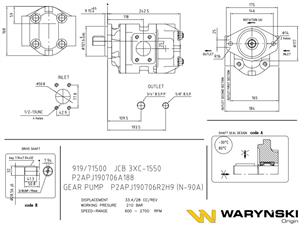 Pompa hydrauliczna N-090A P2APJ190706A188 JCB 3CX Project 7, JCB 1550 Waryński