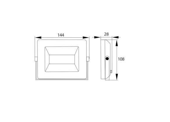 Naświetlacz, Lampa LED SMD 230V 20W 4000K 1640LM IP65 CZARNY