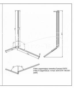 Palec zagarniający siewnika Famarol S-074 lewy 3074140080, 3074140089