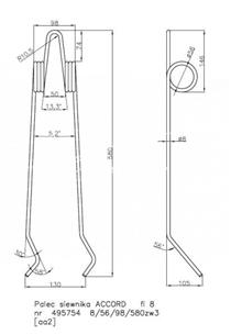Palec sprężysty zagarniający siewnika     Kverneland Accord FI-8                                                                