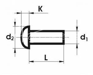 Nit stalowy 10x30 łeb kulisty DIN660 DIN124 ( sprzedawane po 50 szt ) pasuje do kopaczki widoczna cena za 1 sztukę NIT10*30/K