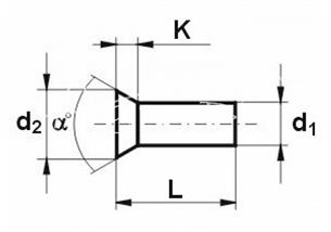 Nit stalowy 6X16 łeb stożkowy DIN 661 (   sprzedawane po 100 szt ) 237663-206131