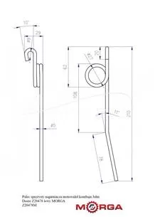 Palec sprężysty nagarniacza motowideł kombajn John Deere Z20478 lewy malowane proszkowo MORGA