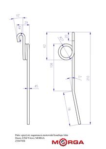 Palec sprężysty nagarniacza motowideł kombajn John Deere Z20478 lewy malowane proszkowo MORGA