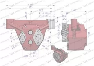 Pompa olejowa do ursusa C-385 6-cyl 86007019 Waryński