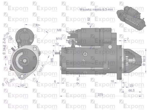 Rozrusznik 12V DEUTZ Typ Iskra MS641 EXPOM KWIDZYN eu MS641EX