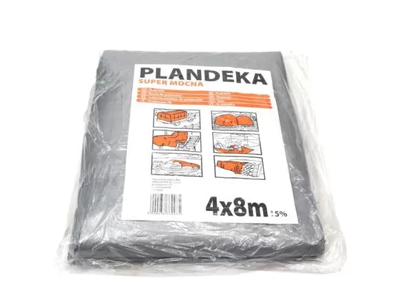 Plandeka SUPER MOCNA 4x8m (srebrna) gramatura 160g/m2-180771