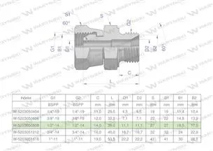 Złączka hydrauliczna calowa AB 1/2" BSP (XKOR) Waryński ( sprzedawane po 2 )