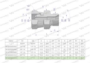 Złączka hydrauliczna calowa AB 1" BSP (XKOR) Waryński